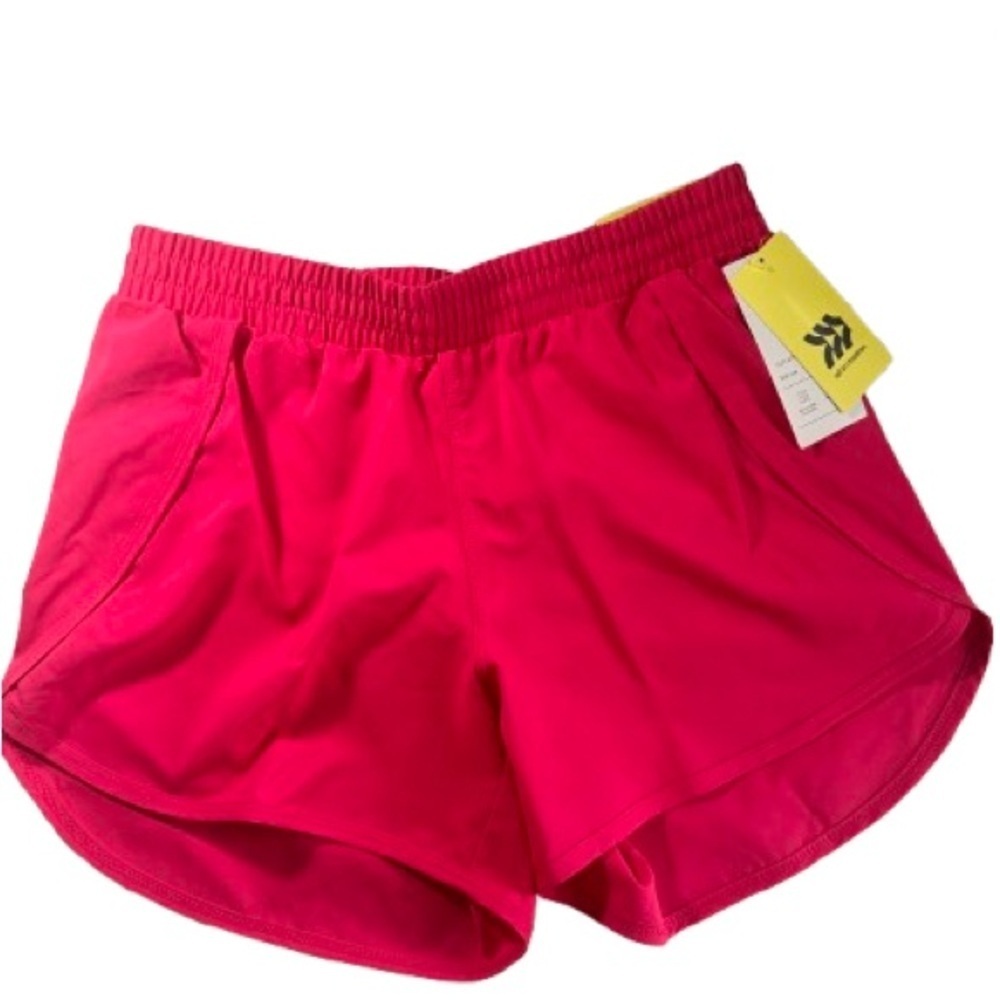 Girls Pink Athletic Shorts - Picture 2 of 3